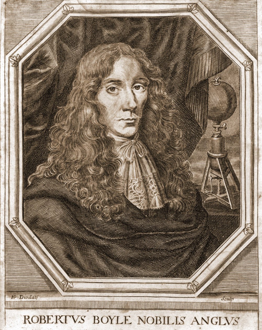 Robert Boyle (1627-1691) ír fizikus és vegyész portréja. alkotó: Unknown artist