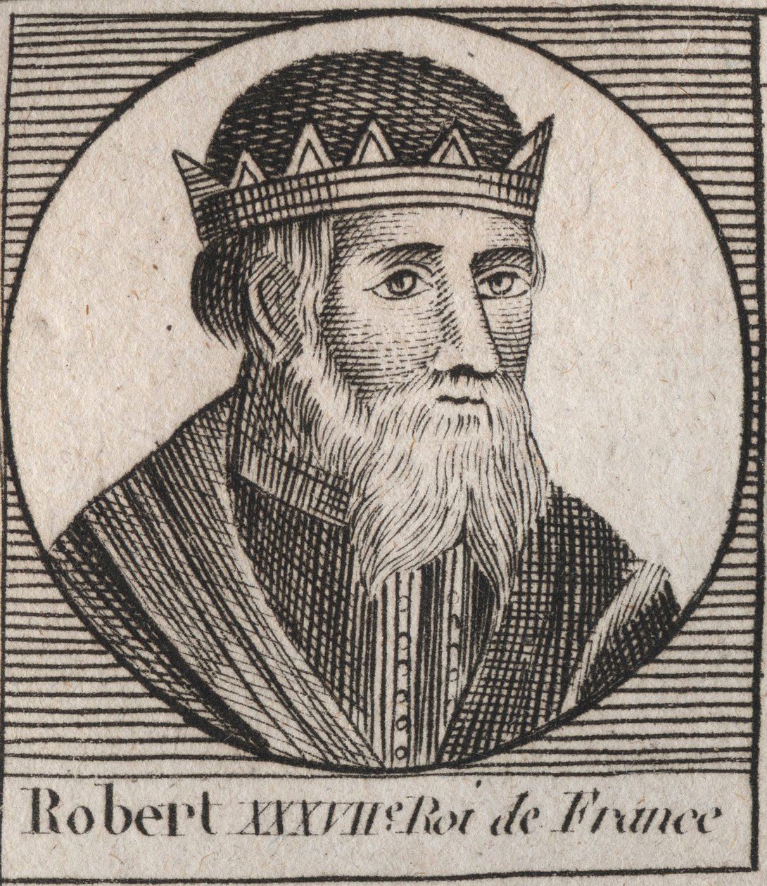 I. Róbert (866-923), Nyugat-Francia királya 922-től 923-ig portréja, Charles Constant Le Tellier 1821-es „Instruction sur l