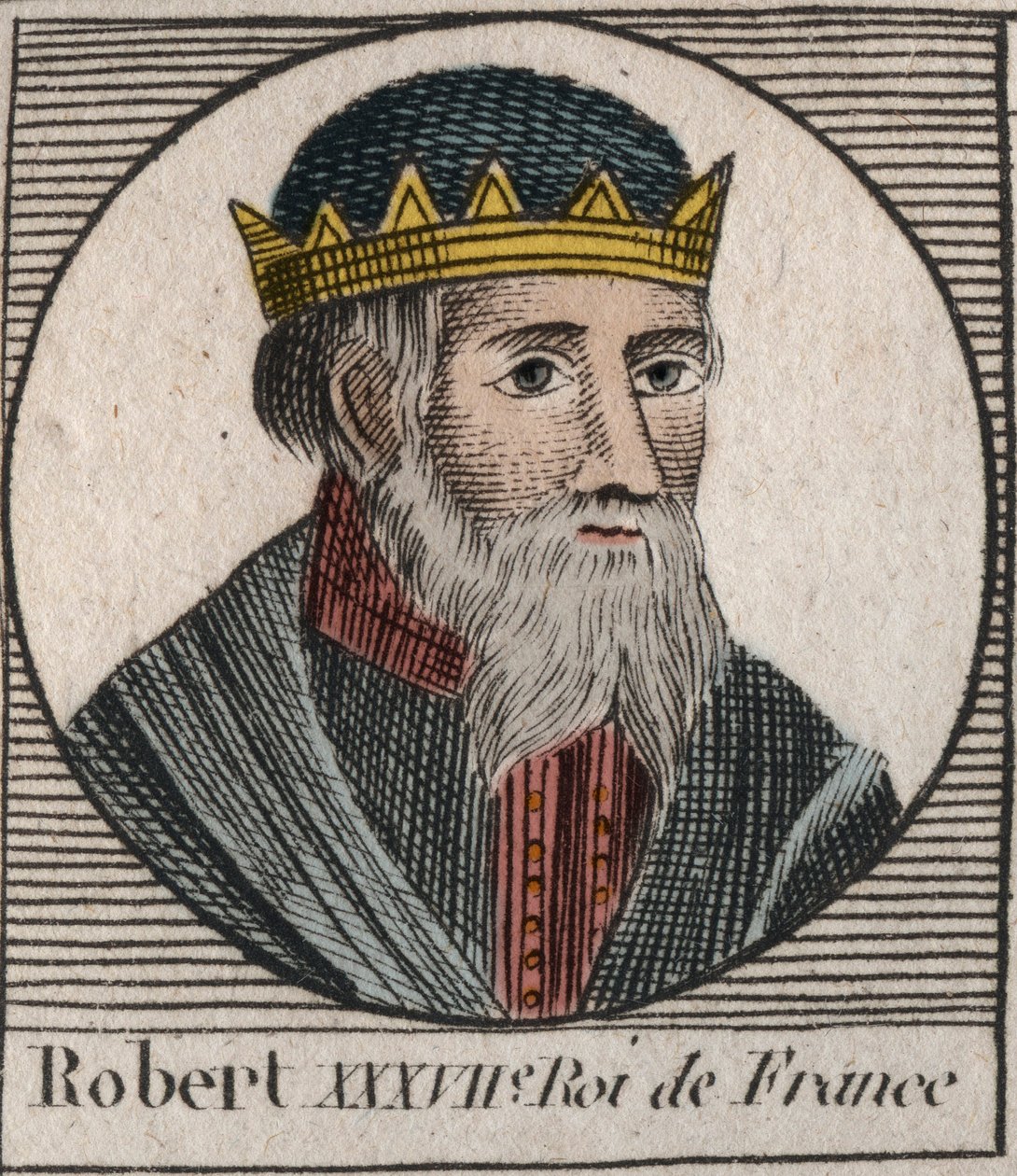 I. Róbert (kb. 860-923), nyugat-francia király 922 és 923 között portréja - I. Róbert, Nyugat-Francia királya 922 és 923 között - metszet Charles Constant Le Tellier „Instruction sur l
