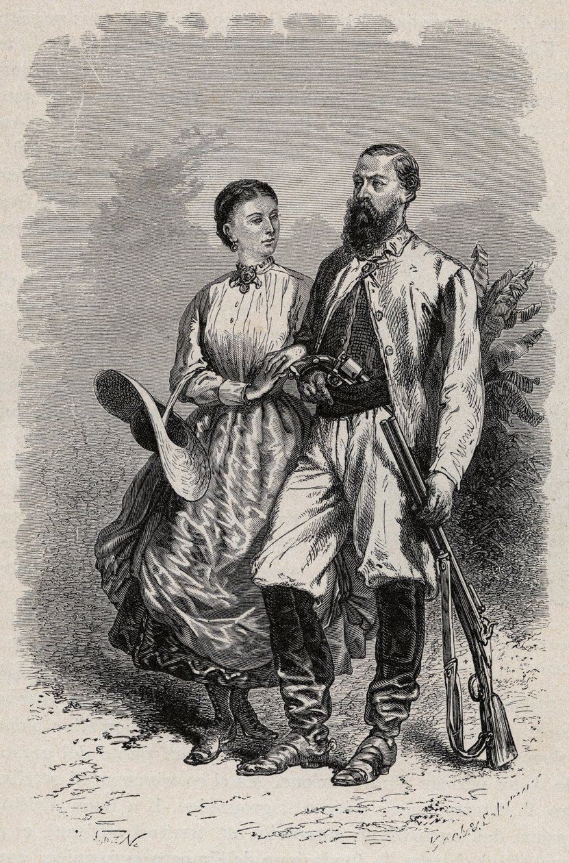 SAMUEL WHITE BAKER (1821-1893) angol felfedező és Lady Florence Baker (1841-1916) portréja alkotó: Unknown artist