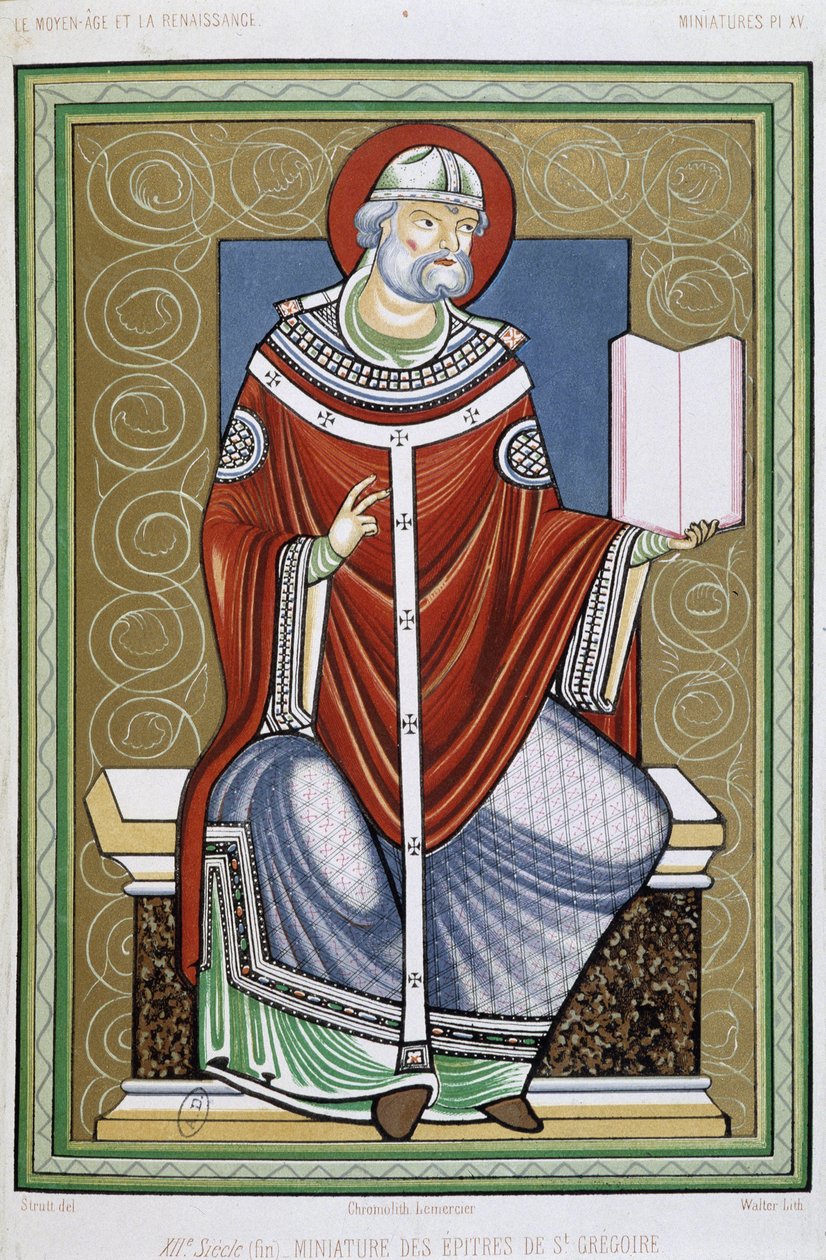 Szent Gergely portréja, 19. króm Szent Gergely leveleinek miniatúrájából alkotó: Unknown artist