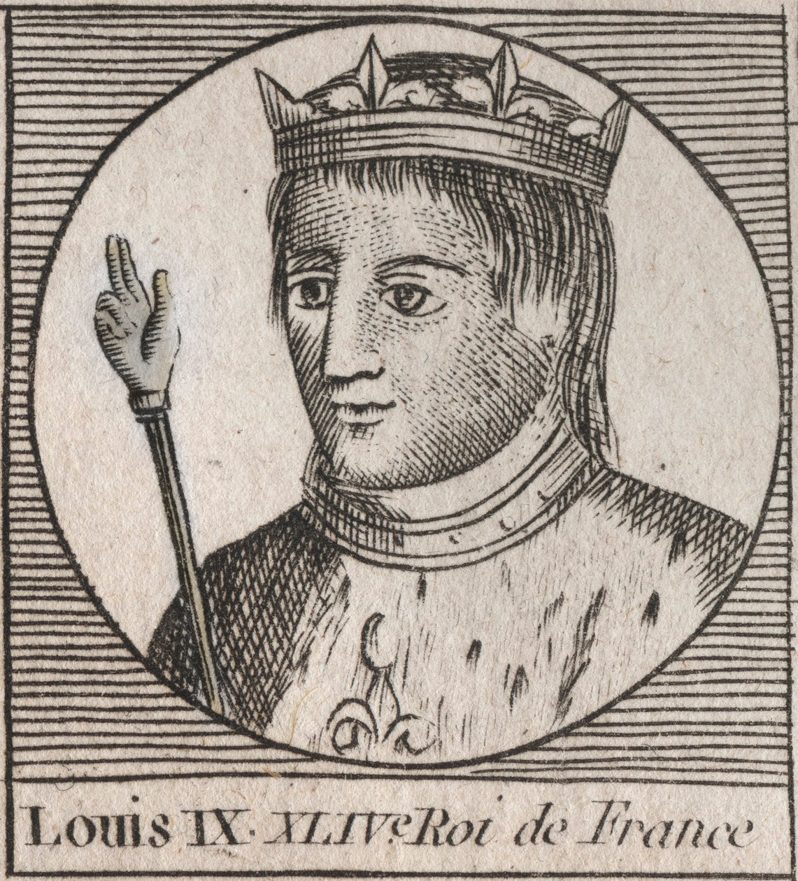 Szent Lajos portréja (Saint-Louis, IX. Lajos (1214-1270) – IX. Szent Lajos (1214-70) francia király – metszet az „Instruction sur l