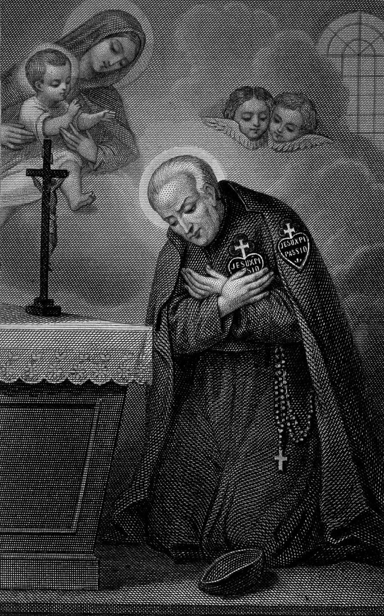 Keresztes Szent Pál portréja. Metszet 19. század. alkotó: Unknown artist