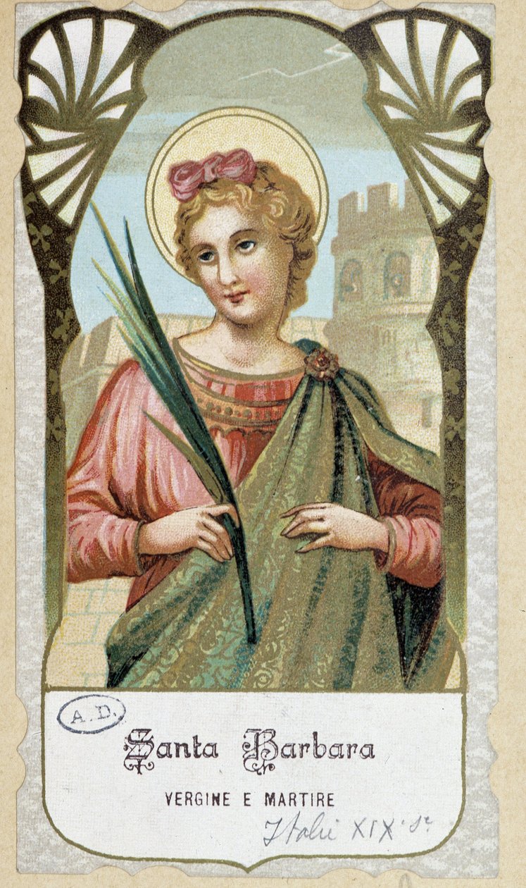 „” Santa Barbara vergine e martire” portréja, olasz jámbor kép alkotó: Unknown artist