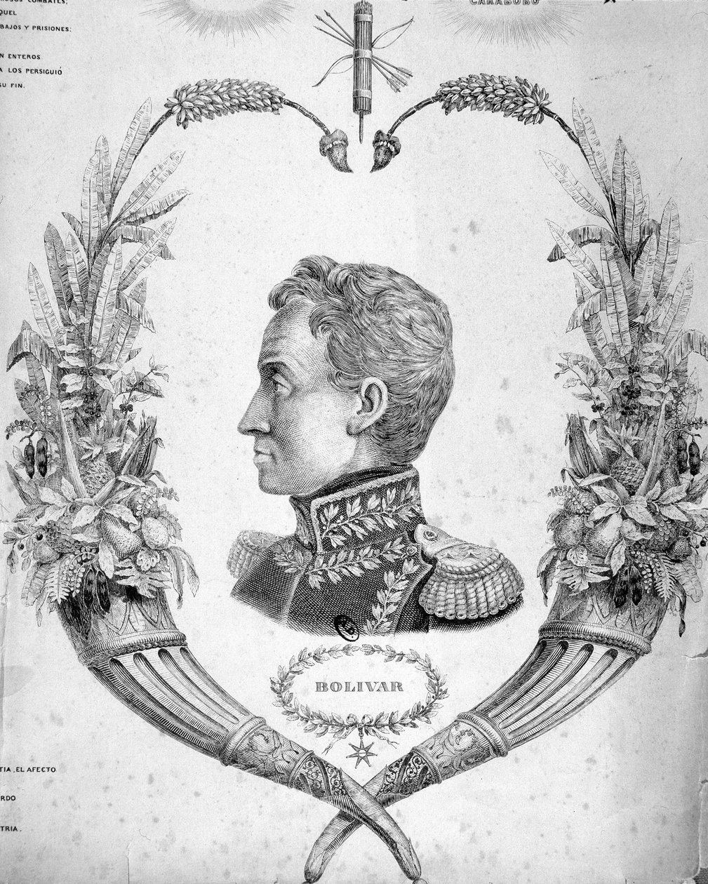 Simon Bolivar (1783-1830), dél-amerikai tábornok és államférfi portréja. alkotó: Unknown artist