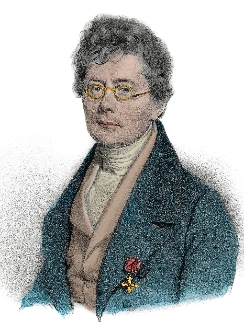 Simon Sechter (1788-1867) zeneszerző, teoretikus, zenetanár és karmester portréja - Simon Sechter zeneteoretikus, tanár, orgonaművész, karmester és osztrák zeneszerző portréja. 19. századi metszet alkotó: Unknown artist