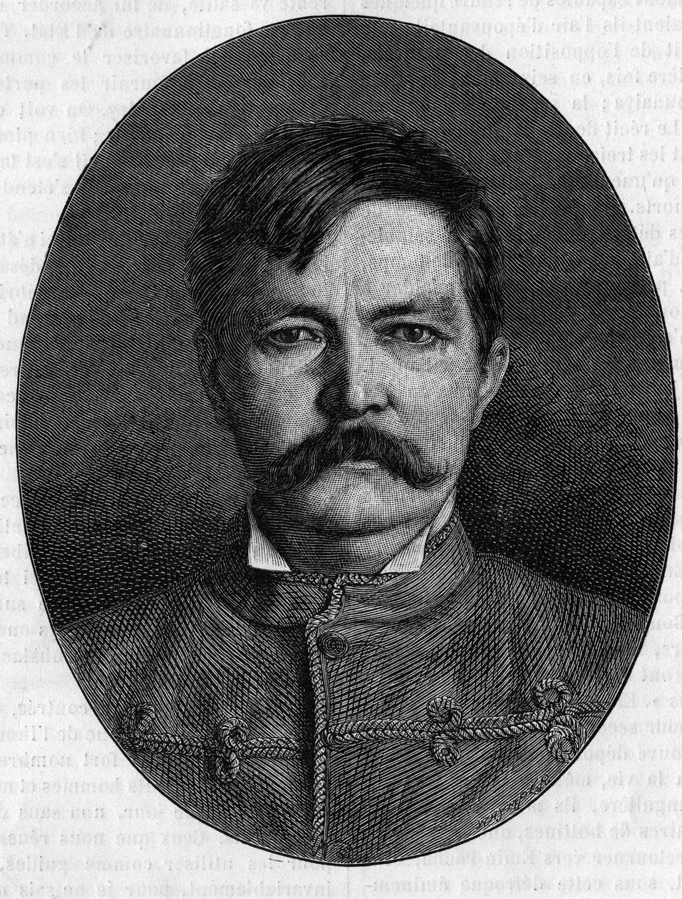Sir Henry Morton Stanley portréja, John Rowlands (1841-1904) brit felfedező és újságíró álneve. Metszet a „” Le Journal de la jeunesse”-be alkotó: Unknown artist