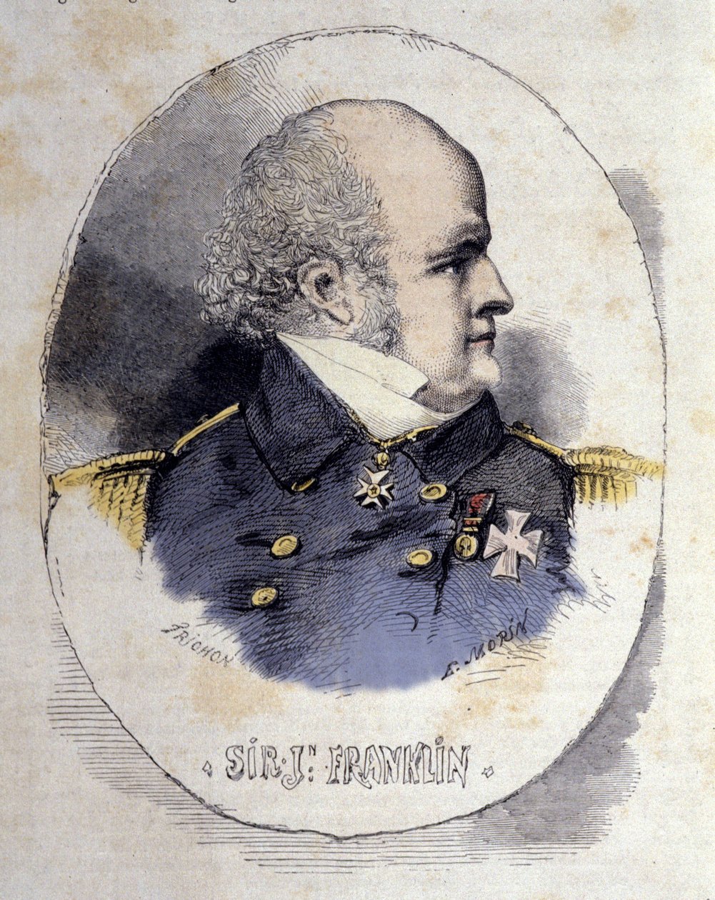 Sir John Franklin 1786-1847 tengerésztiszt és brit felfedező portréja. alkotó: Unknown artist
