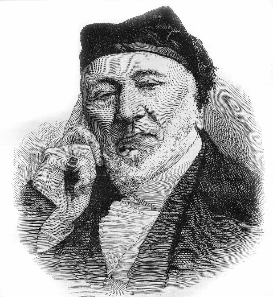 Sir Moses Montefiore (1784-1885) olasz származású angol bankár és filantróp portréja. metszet 1885-ből. alkotó: Unknown artist