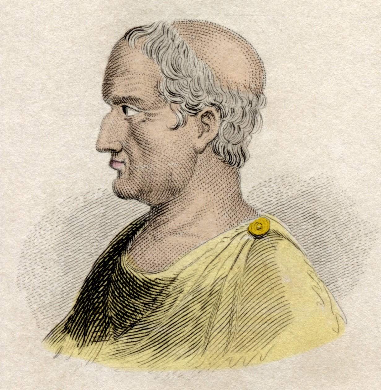 Szolón, Athénész törvényhozó és költő portréja (kb. 640-kb. i. e. 588)”. századi metszet. alkotó: Unknown artist