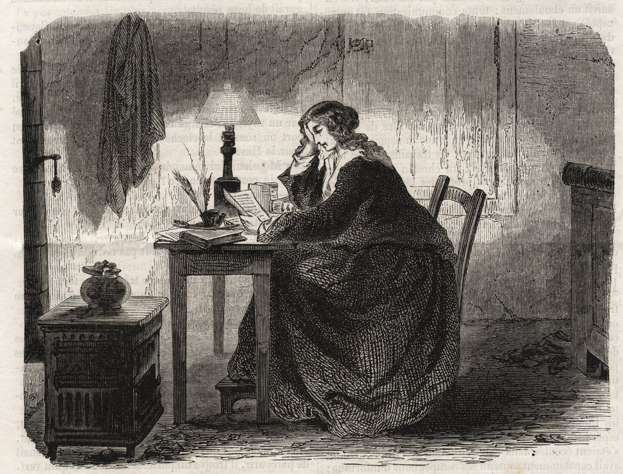 Sophie Germain (1776-1831) francia matematikus portréja (Marie-Sophie Germain portréja francia matematikus, fizikus és filozófus) - metszet 1860 - alkotó: Unknown artist