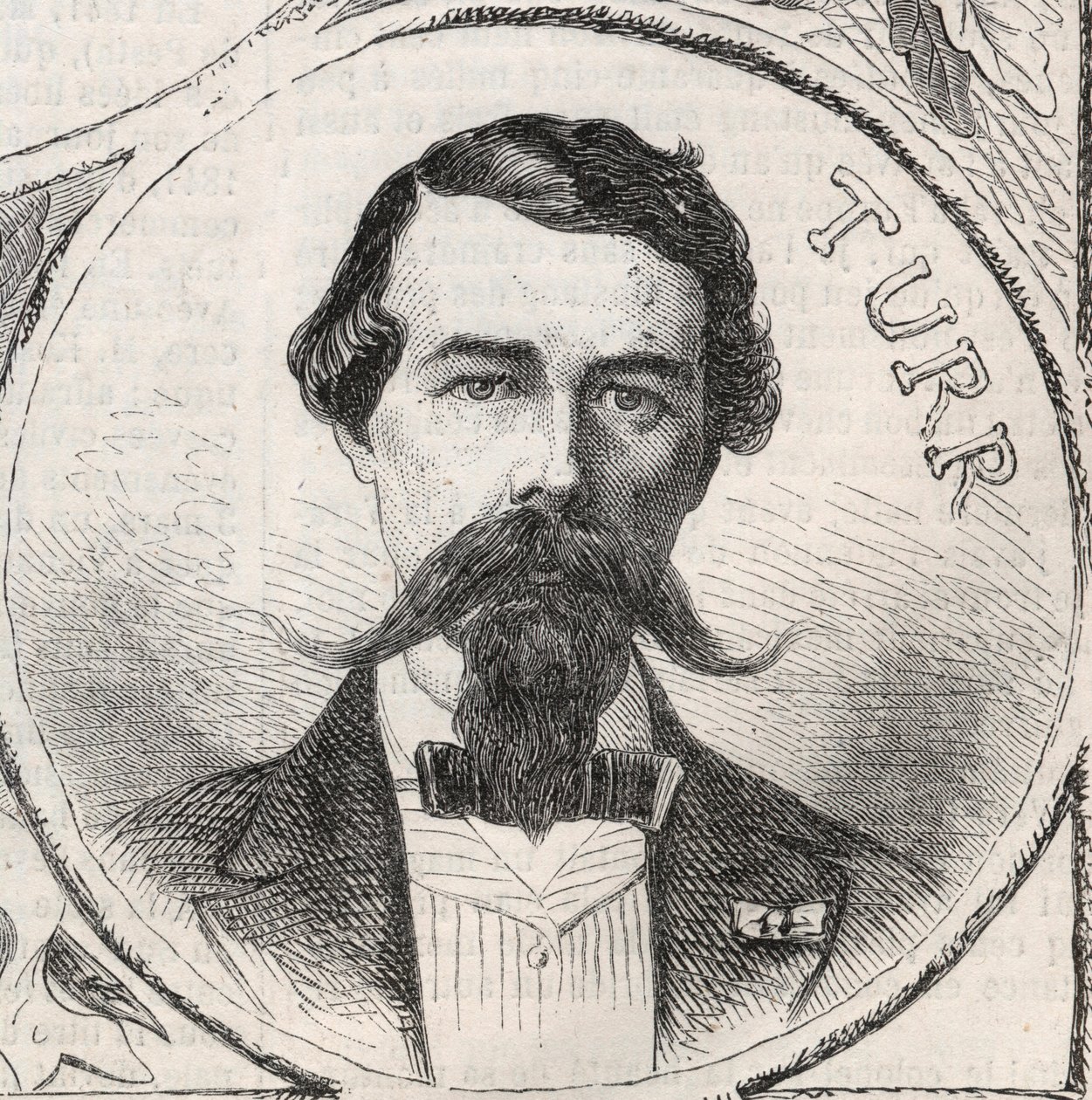 Stefan István Turr (1824-1908) magyar tábornok portréja - Metszet: „A jeles világ” alkotó: Unknown artist