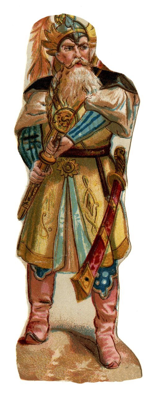 Tamerlan (1336-1405) portréja (vagy Timur Lang, „Timur, a sánta”). Kromolitográfia, 19. század vége. alkotó: Unknown artist