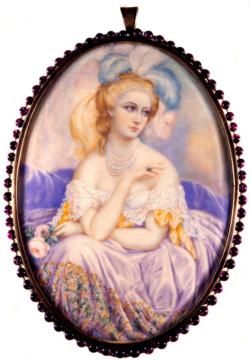 Castiglione grófnőjének (1837-1899) portréja (Virginia Elisabetta Luisa Carlotta Antonietta Teresa Maria Oldoini). Miniatűr elefántcsonton. . alkotó: Unknown artist
