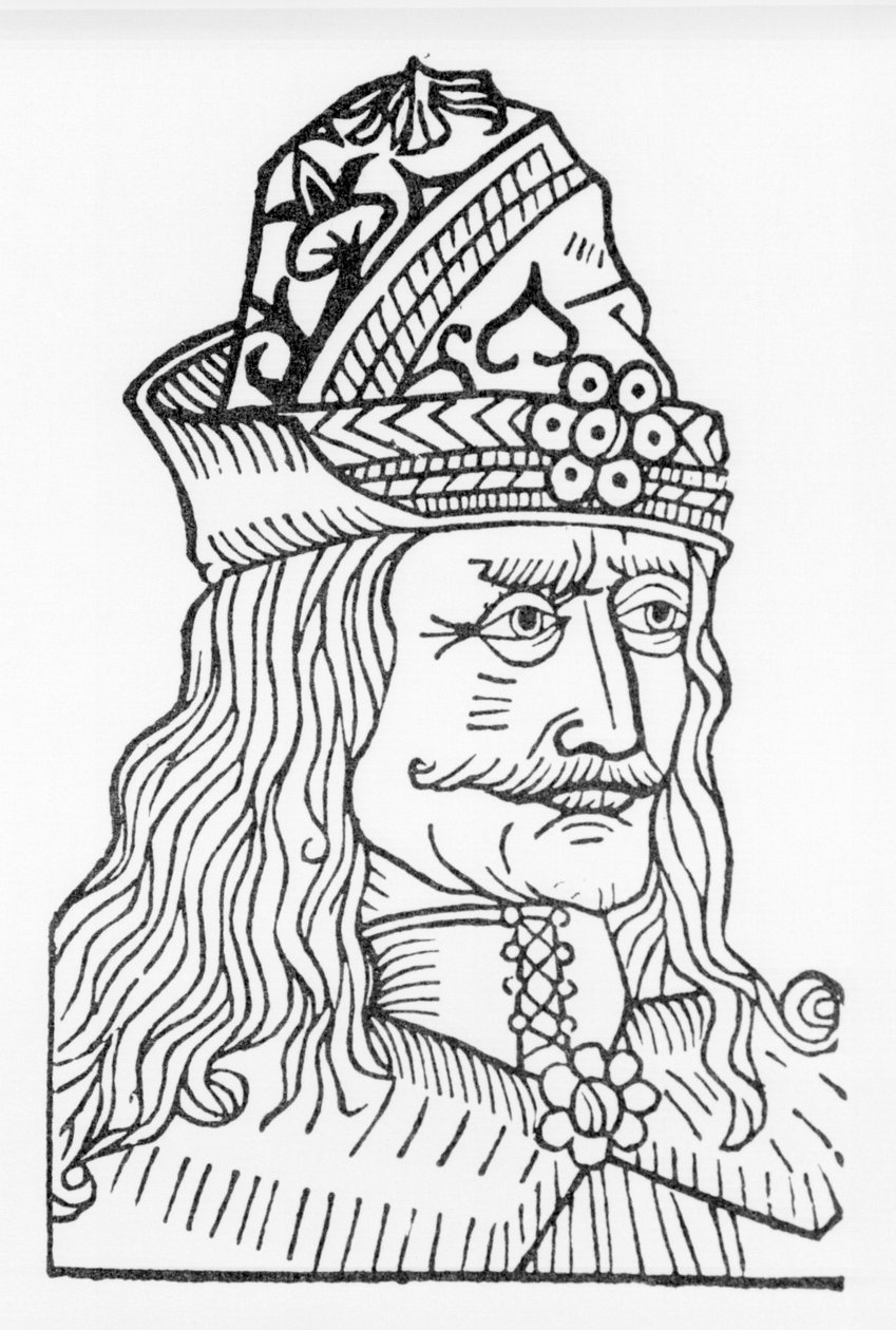 III. Vlad Tepes, a karcoló vagy Drakula (1431-1476), egy herceg portréja, aki Bram Stokert ihlette Drakula karakterét, egy 1897-ben írt regényt. alkotó: Unknown artist