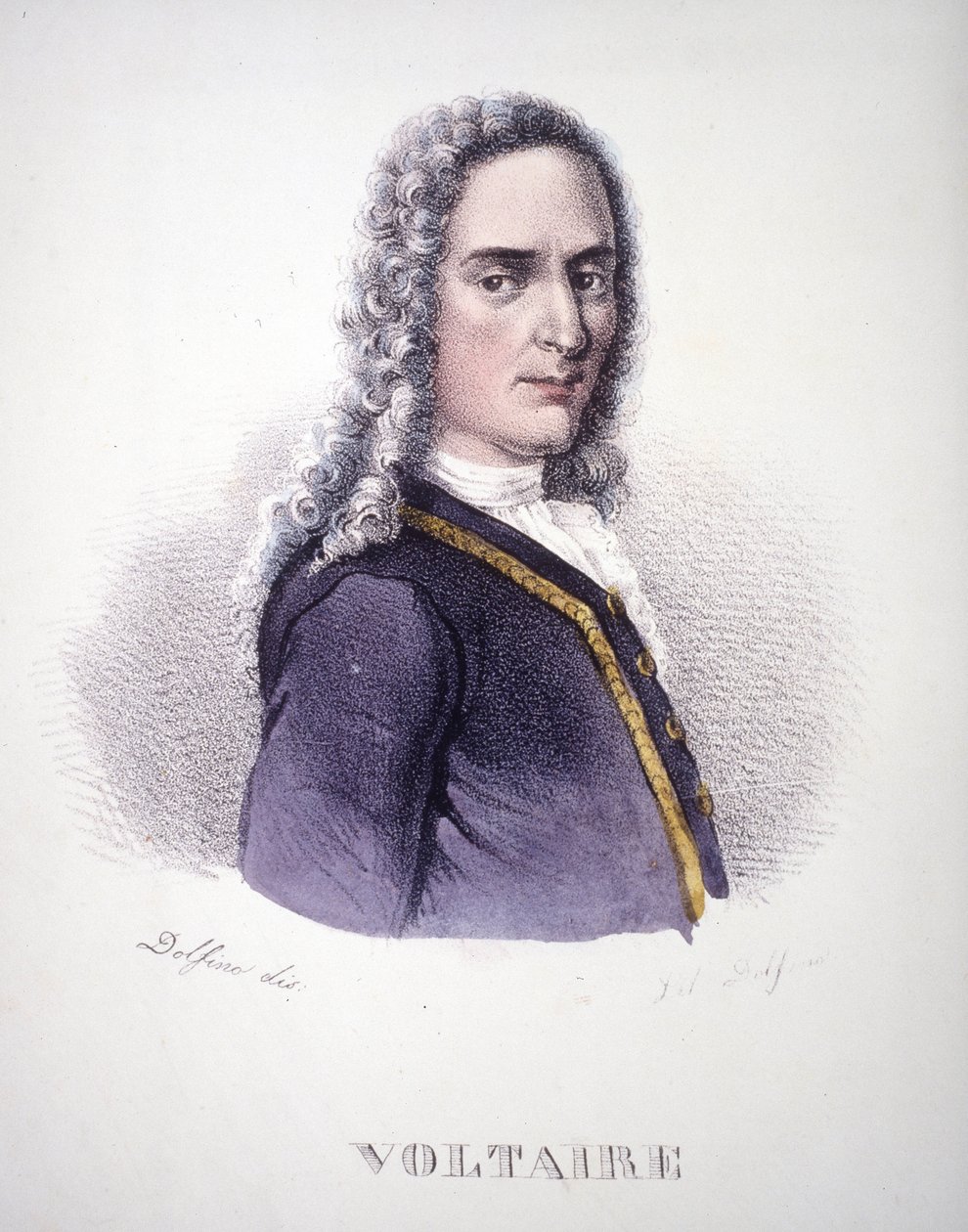 Voltaire portréja. 19. századi metszet. alkotó: Unknown artist