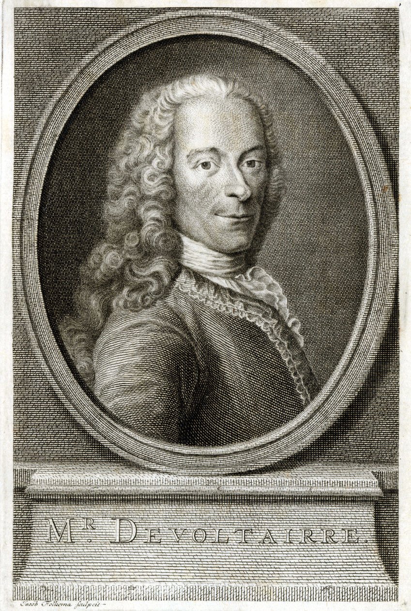 Voltaire portréja. 19. századi metszet. alkotó: Unknown artist