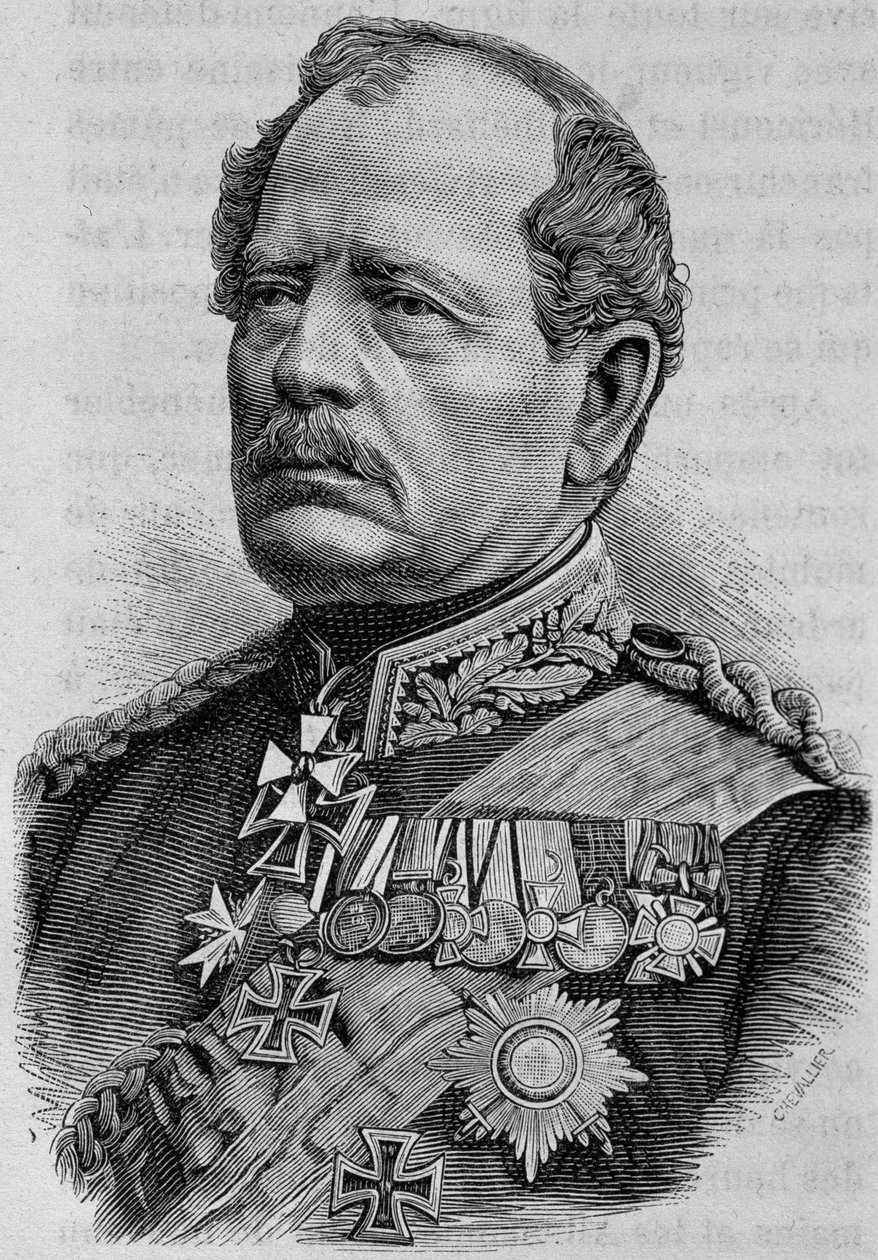 Werder portréja. 19. századi metszet. alkotó: Unknown artist
