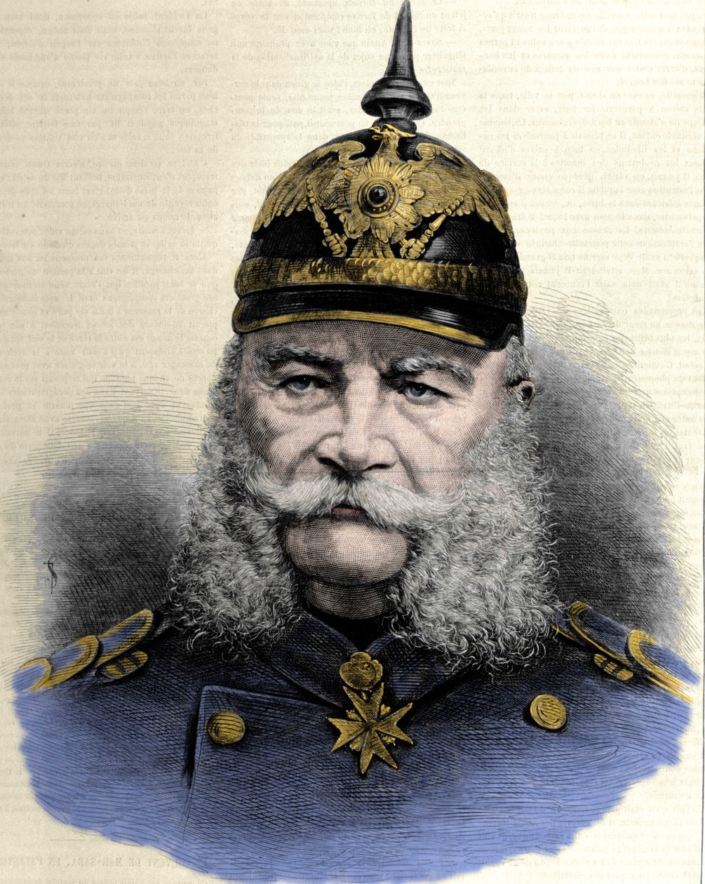 I. Vilmos (1797-1888), porosz király és német császár portréja. Metszet a 19. század végéről. alkotó: Unknown artist