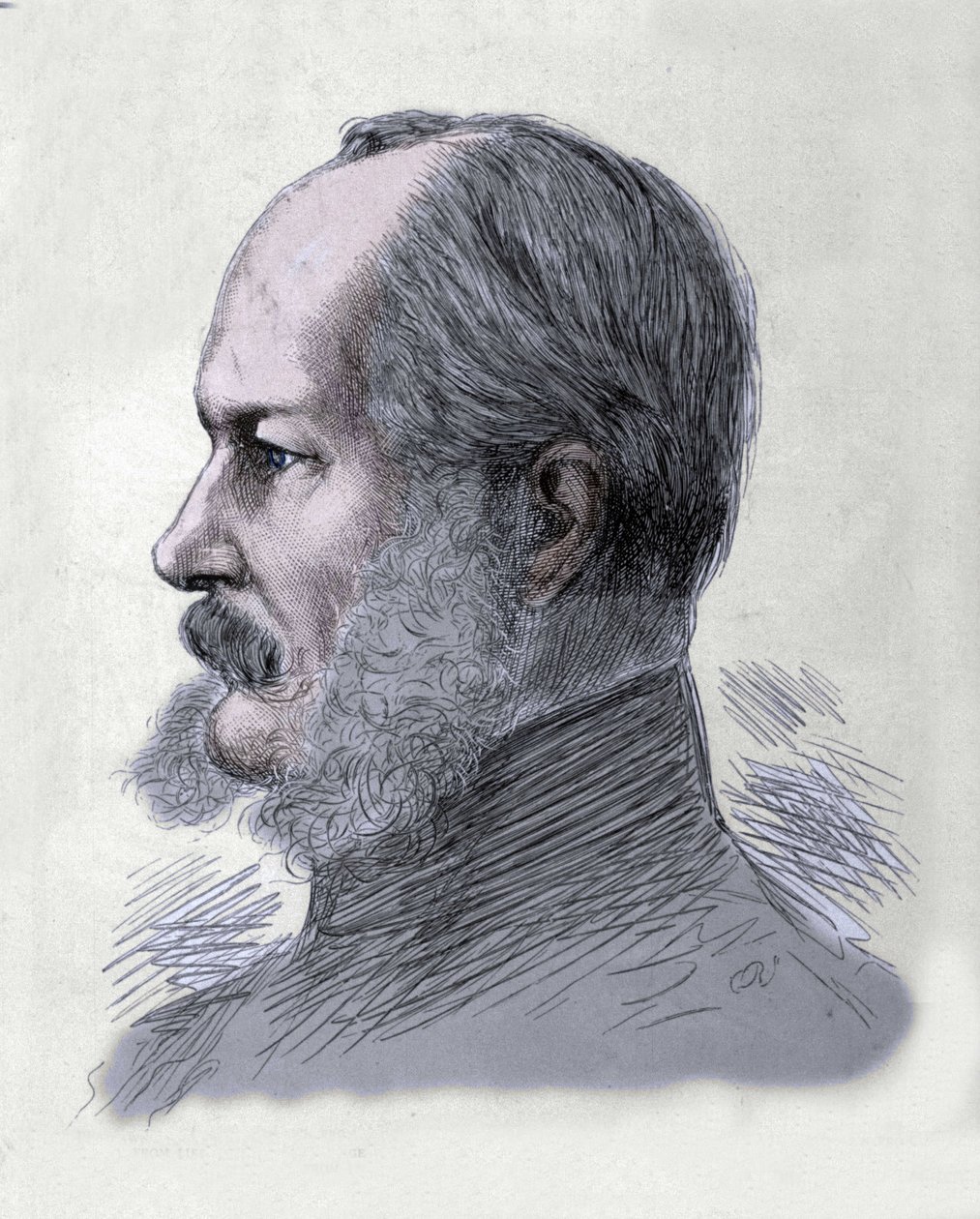 I. Vilmos (1797-1888), porosz király és német császár portréja. Metszet a 19. század végéről. alkotó: Unknown artist