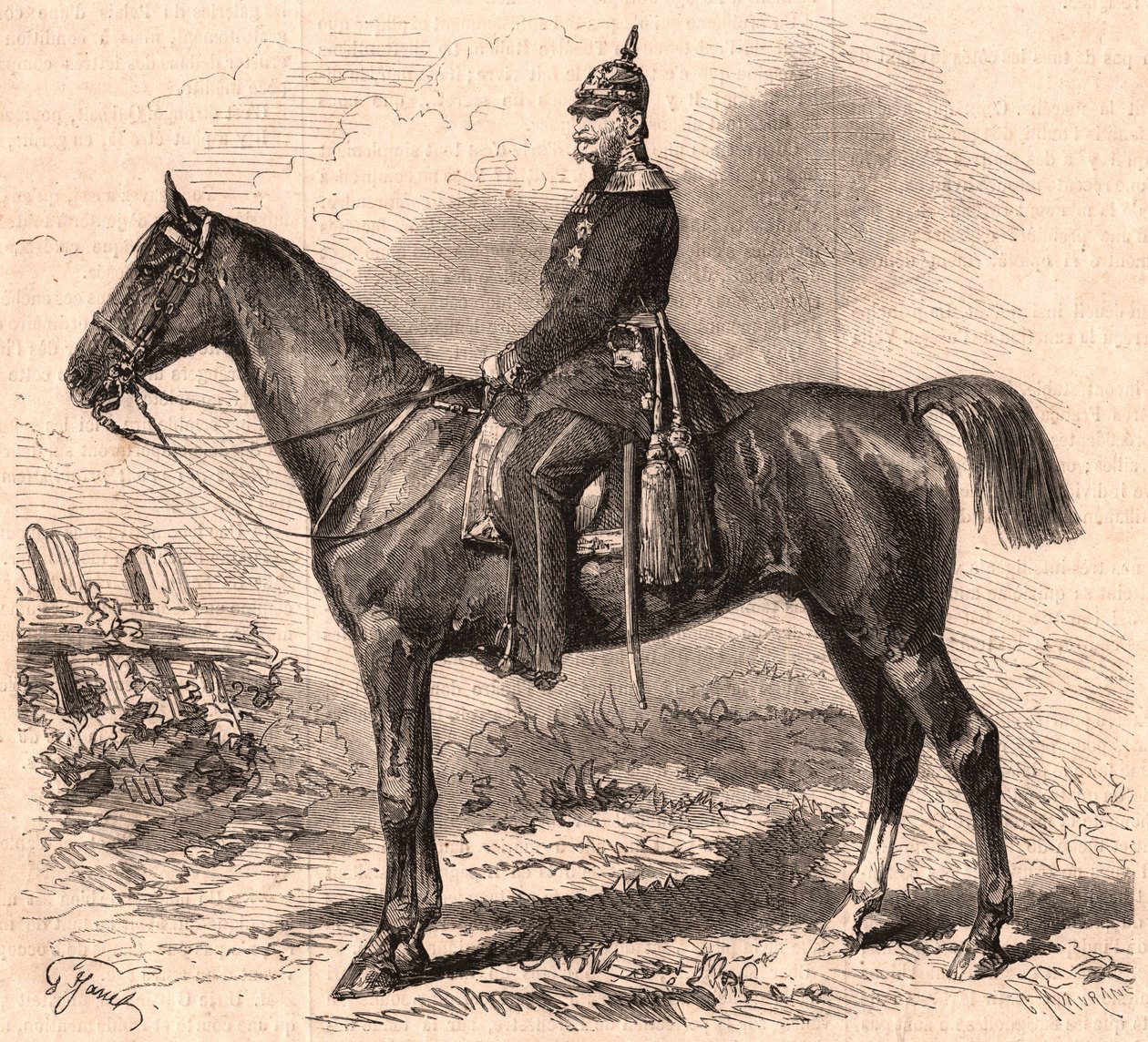 I. Vilmos portréja egyenruhában lovon alkotó: Unknown