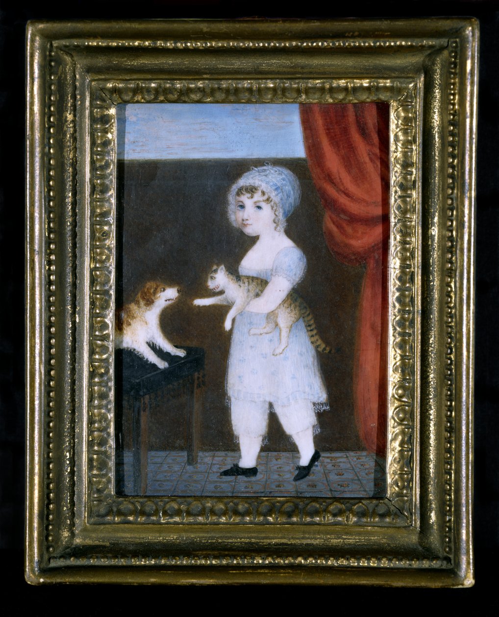 Egy lány portréja, 1820 körül (akvarell elefántcsonton) alkotó: Unknown artist