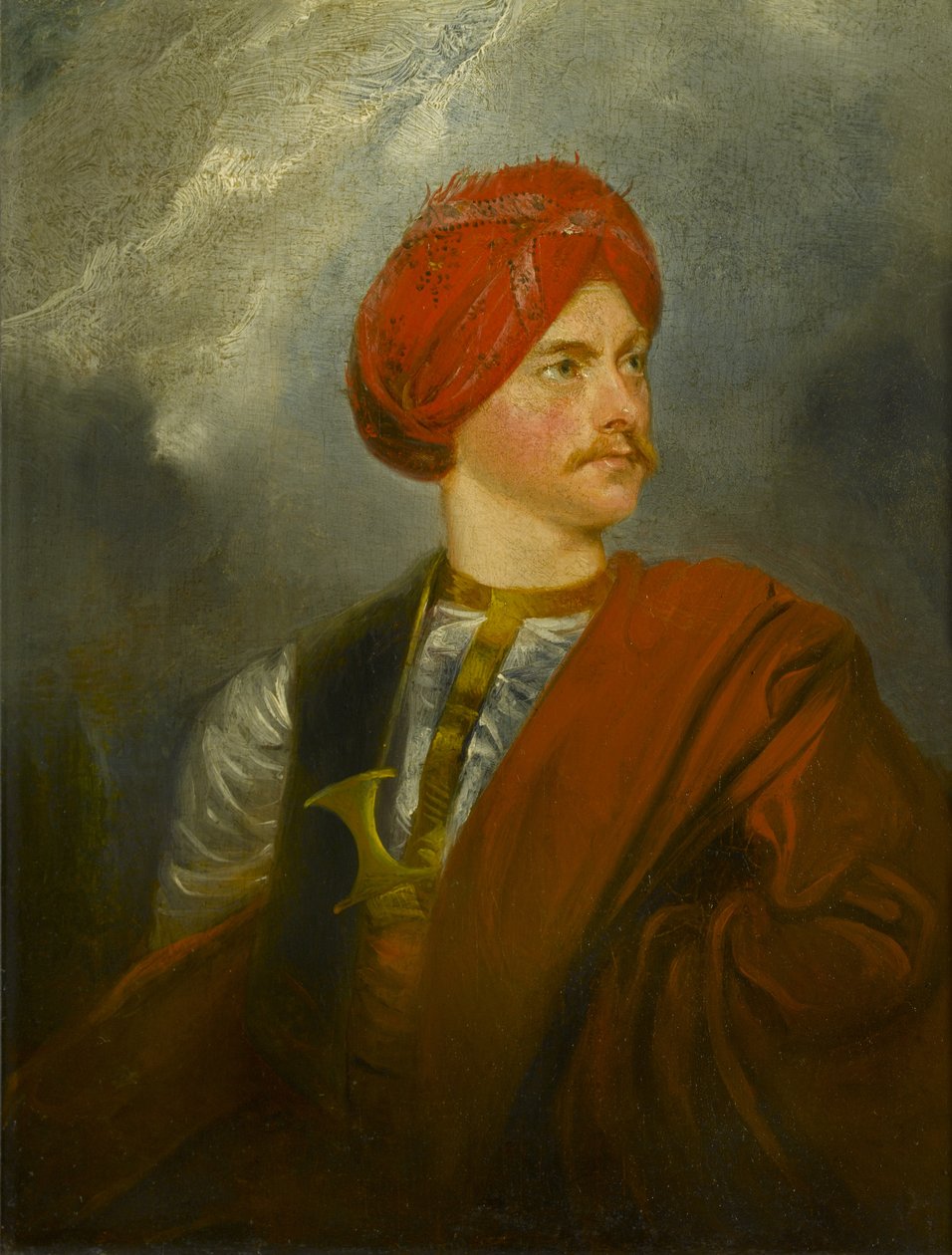 Egy keleti viseletben lévő férfi portréja, 1835-40 körül (olaj, tábla) alkotó: Unknown artist