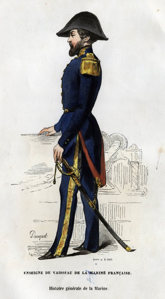 Portré egy hajó jele a francia haditengerészet. Van Tenac „A haditengerészet általános története” című könyvében alkotó: Unknown artist