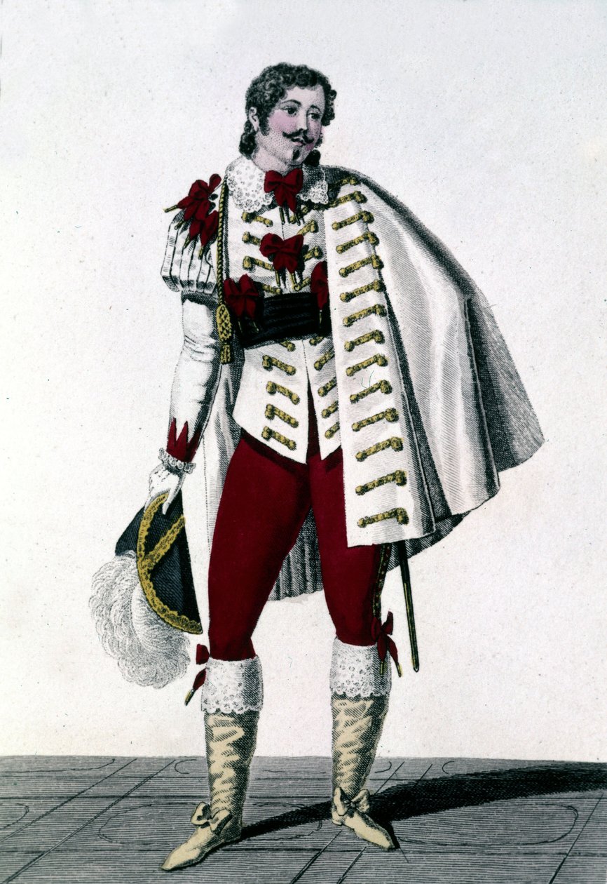 Louis Antoine Ponchard tenor (1787-1866) portréja Lisberg gróf szerepében Auber „Hó” vagy „Az új Ewinard” című filmjében. alkotó: Unknown artist