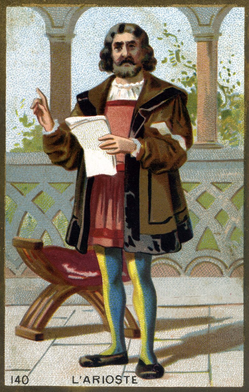 Ariosta (1474 - 1533) vagy Ludovico Ariosto portréja. A 19. század végének kromolitográfiája. alkotó: Unknown artist