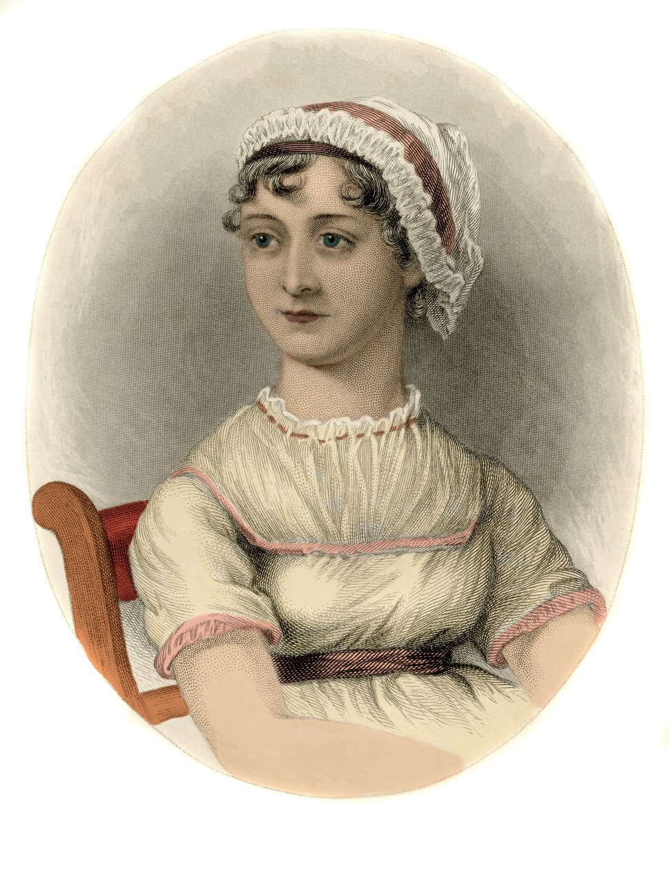 Jane Austen (1775-1817) angol írónő portréja, 1870-es metszet. alkotó: Unknown artist