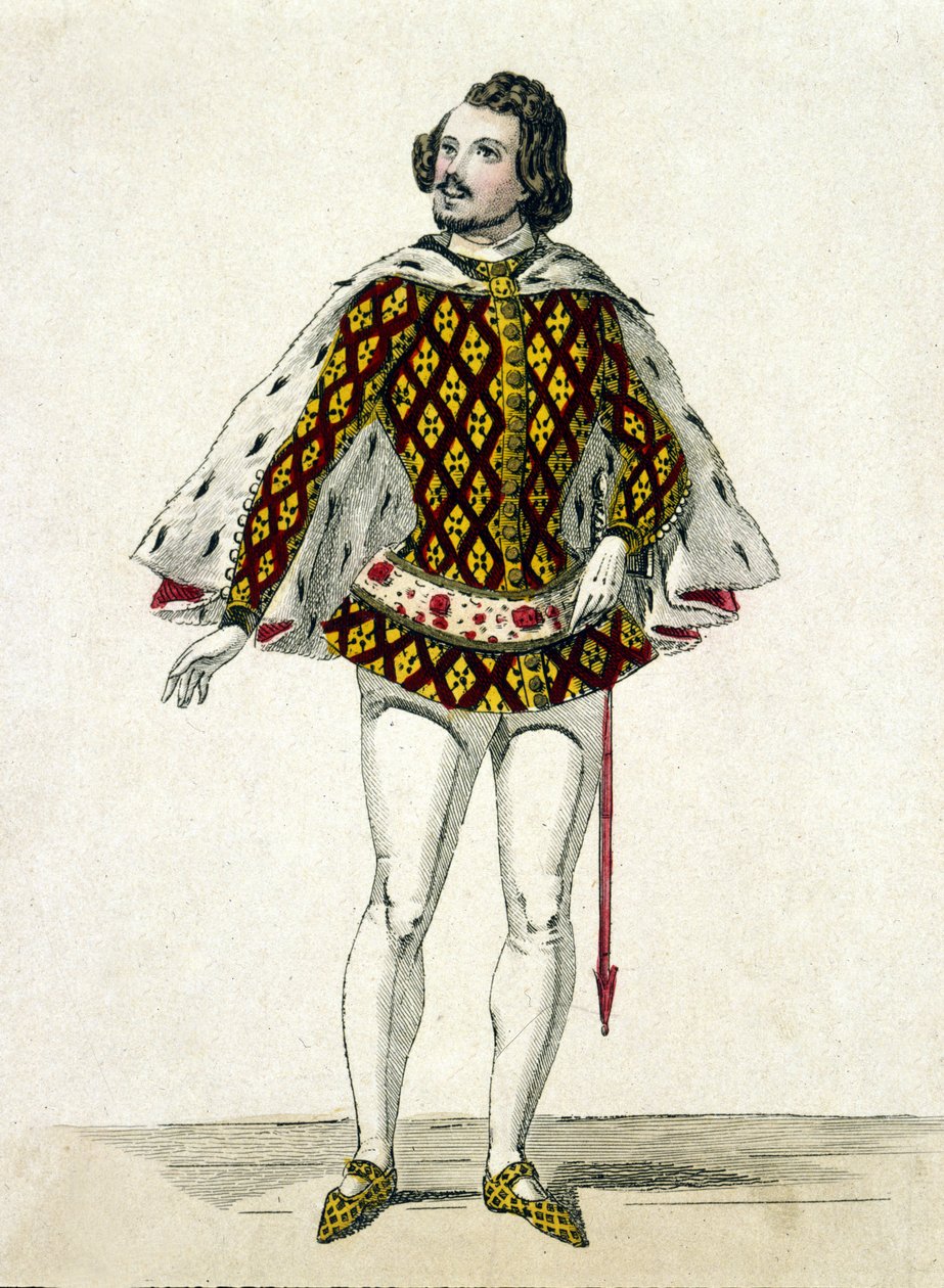 Gilbert-Louis Duprez francia tenor (1806-1896) portréja Fernando szerepében Donizetti „Kedvenc” című művének harmadik felvonásában Párizsban. 1838. alkotó: Unknown artist