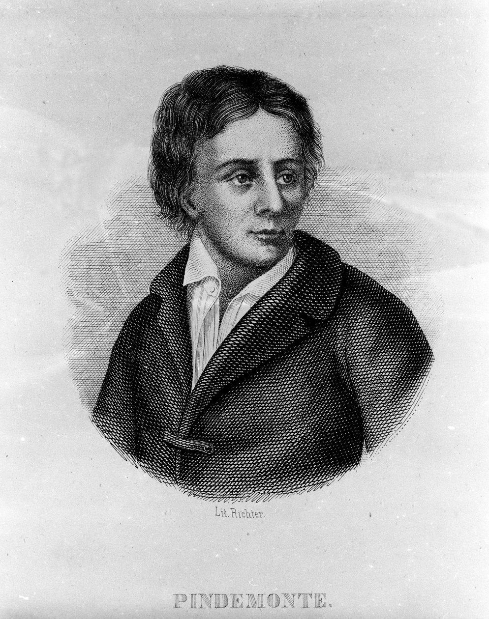 Ippolito Pindemonte (1753-1828) olasz költő, Ugo Foscolo (1778-1827) költő és drámaíró barátjának portréja. Metszet a XIX. alkotó: Unknown artist