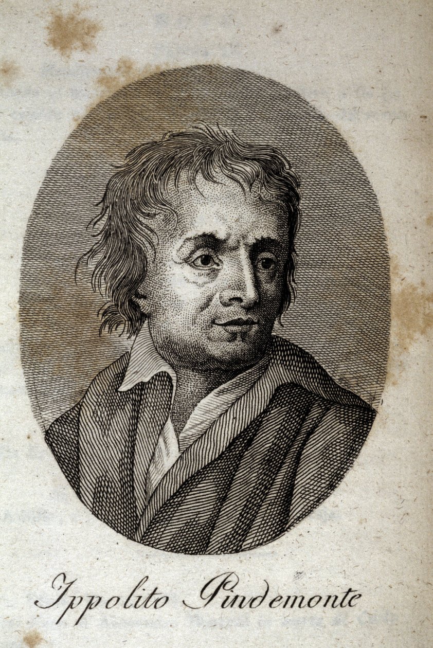 Ippolito Pindemonte (1753-1828) olasz költő, Ugo Foscolo (1778-1827) költő és drámaíró barátjának portréja. Metszet a XIX. alkotó: Unknown artist