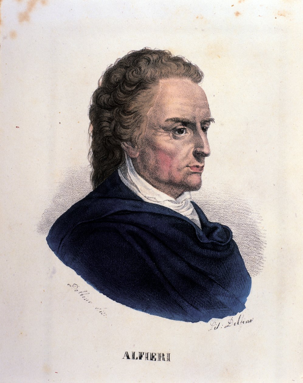 Vittorio Alfieri olasz költő és drámaíró portréja (1749-1803) Metszet a XIX. alkotó: Unknown artist