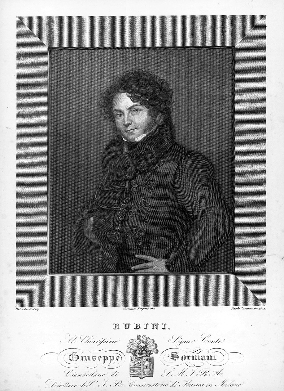 Giovanni Battista Rubini (1794-1854) olasz tenor portréja. Metszet a XIX. alkotó: Unknown artist