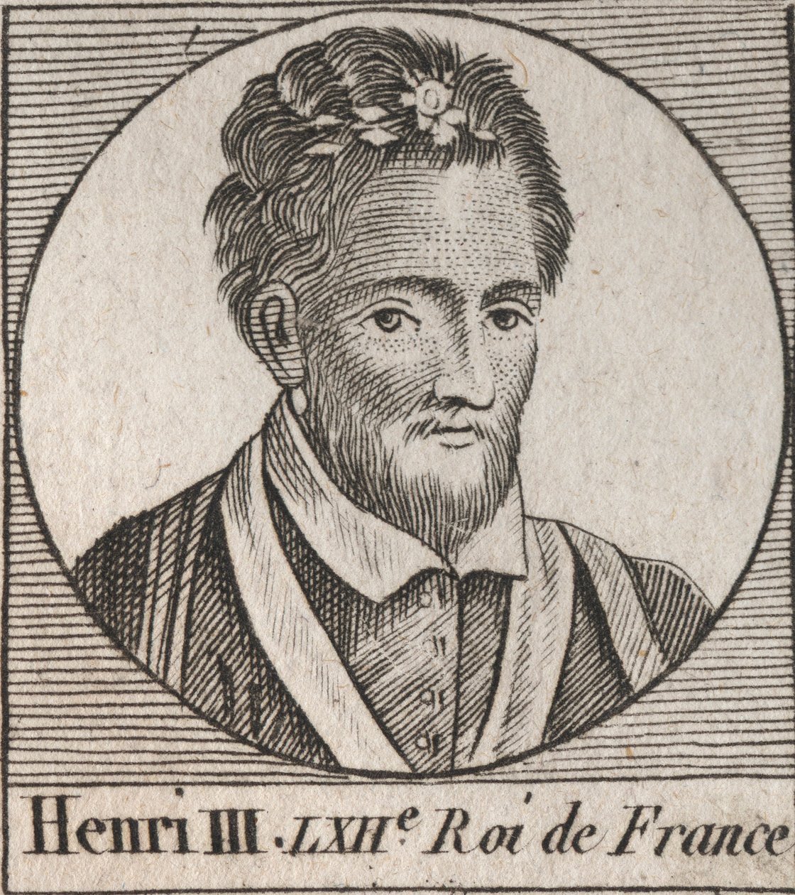 Henrik francia király portréja (1551-1589) - III. Henrik (1551-89) francia király portréja - metszet az „Instruction sur l