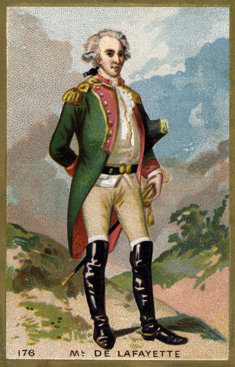 Lafayette márki (Lafayette) portréja (1757 - 1834). A 19. század végének kromolitográfiája. alkotó: Unknown artist