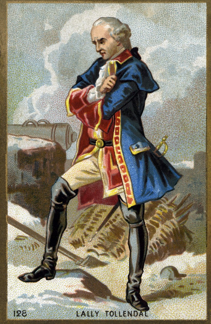 Thomas Arthur márki, de Tollendal báró, Lally grófja (1702-1766), ír származású francia tábornok portréja. A 19. század végének kromolitográfiája. alkotó: Unknown artist