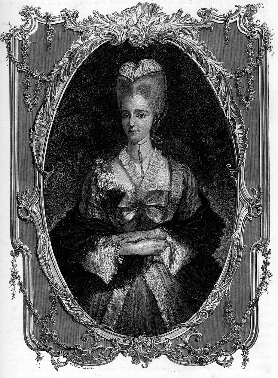 Boufflers márkiné, Marie Francoise Catherine de Beauvau Craon (1711-1787) portréja – Első íróink 1862-es metszete „A világ királynői” című művében – JGD Armandaud irányítása alatt jelent meg alkotó: Unknown artist