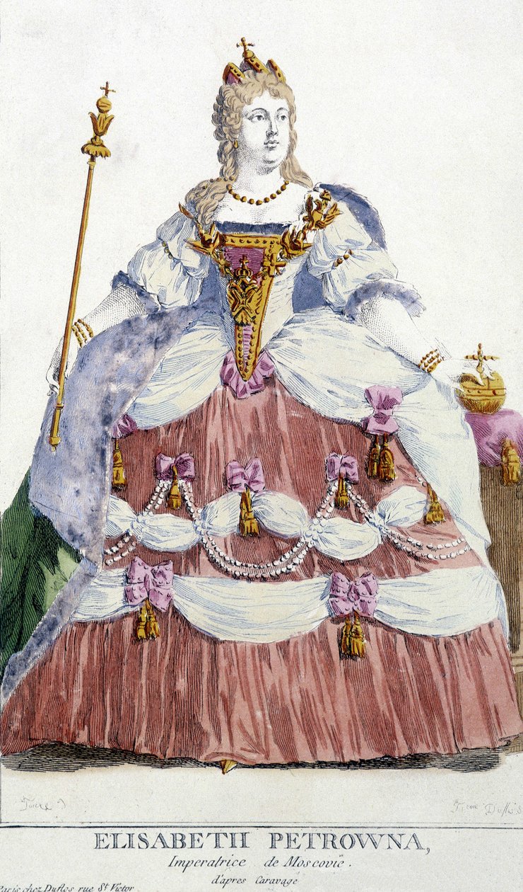 Elisabeth Petrowna moszkvai impresszió (Nagy Péter lánya 1709-1761) portréja. századi illusztráció. alkotó: Unknown artist