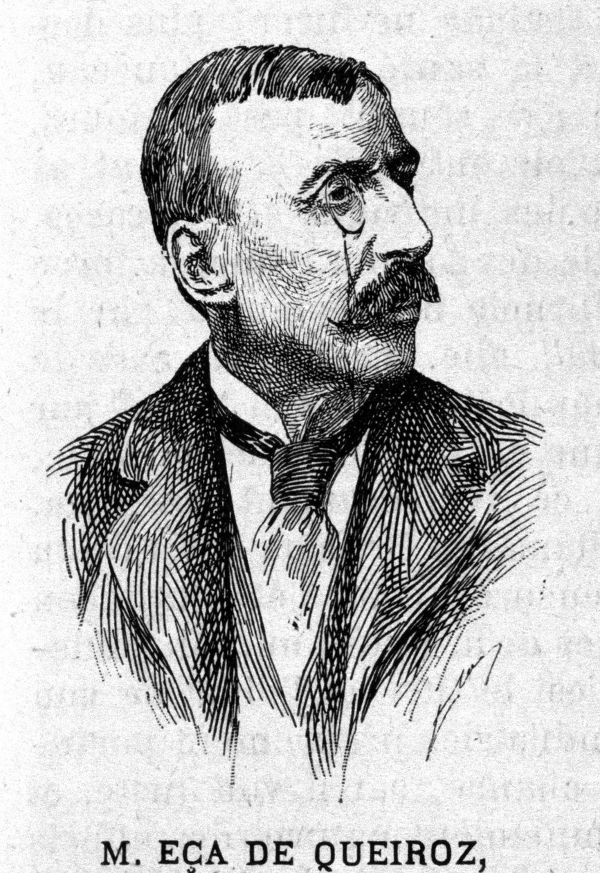 Jose Maria de Eeca de Queiros vagy Queiroz (1845-1900) portugál író és diplomata portréja. századi metszet alkotó: Unknown artist