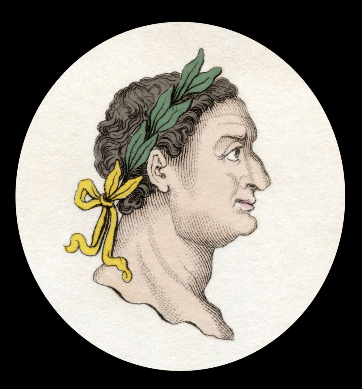 Titus római császár portréja (39-81). (Titus Flavius Sabinus Vespasianus). századi metszet. alkotó: Unknown artist
