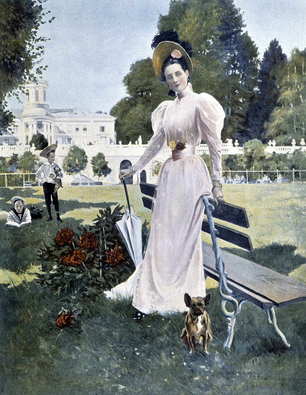Jusszopoff orosz hercegnő portréja egy parkban 1844-ben. alkotó: Unknown artist