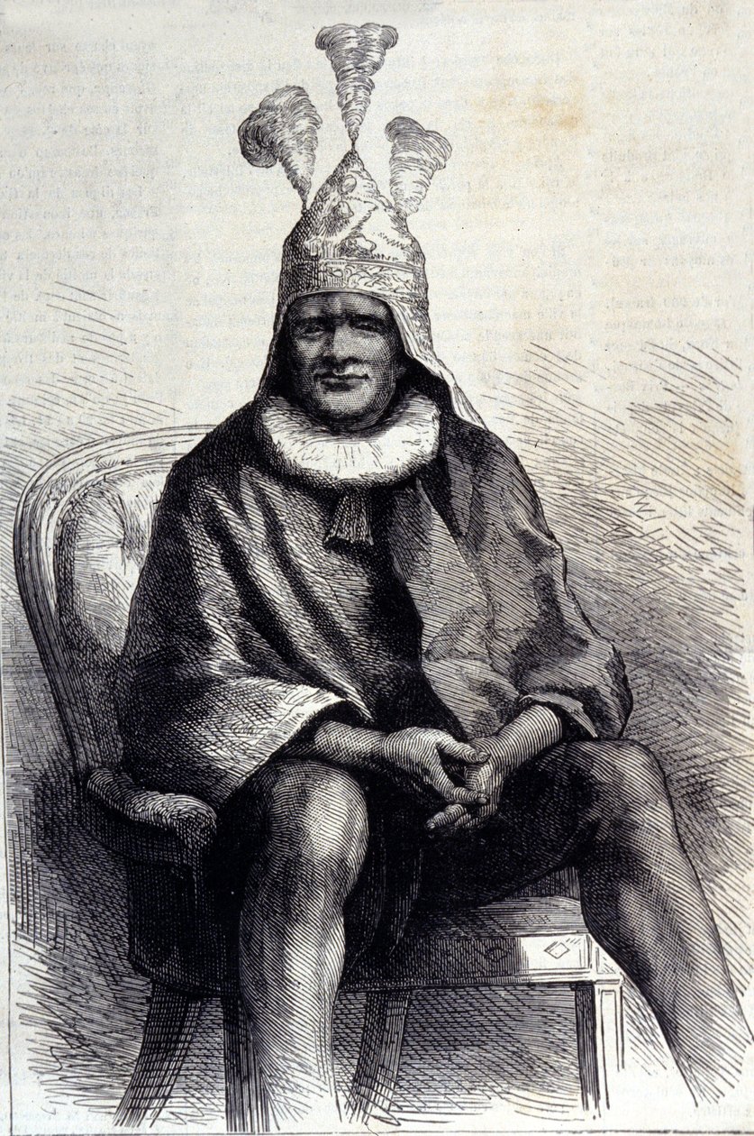 Cetshwayo zulu király portréja (vagy Cetawayo, Cetewayo, Cetywajo, Ketchwayo) (1826-1884) Metszet a XIX. alkotó: Unknown artist