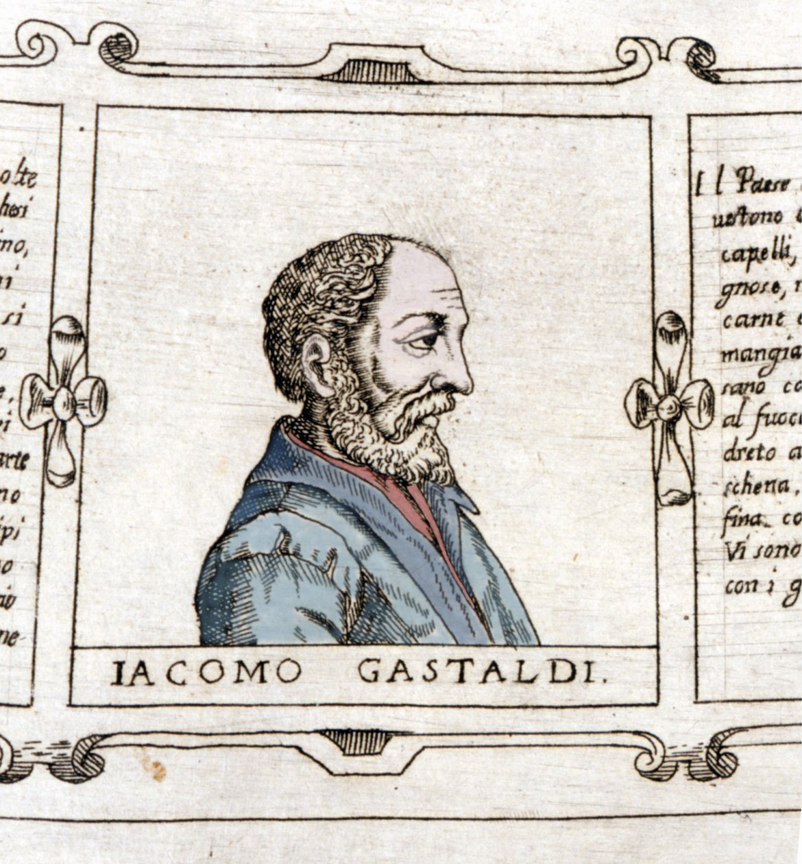 Giacomo Gastaldi (? - 1566) térképész (geográfus) portréja. alkotó: Unknown artist