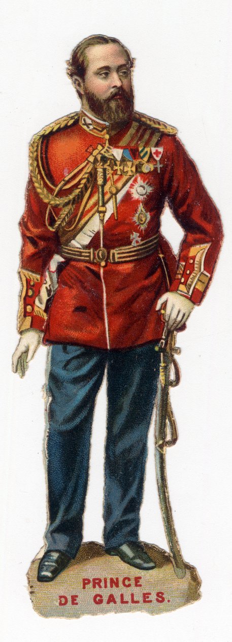VII. Edward (7. Edward), Nagy-Britannia és Írország királya (1841-1910) leendő walesi hercegének portréja. Kromolitográfia 19. század vége. Magángyűjtemény alkotó: Unknown artist