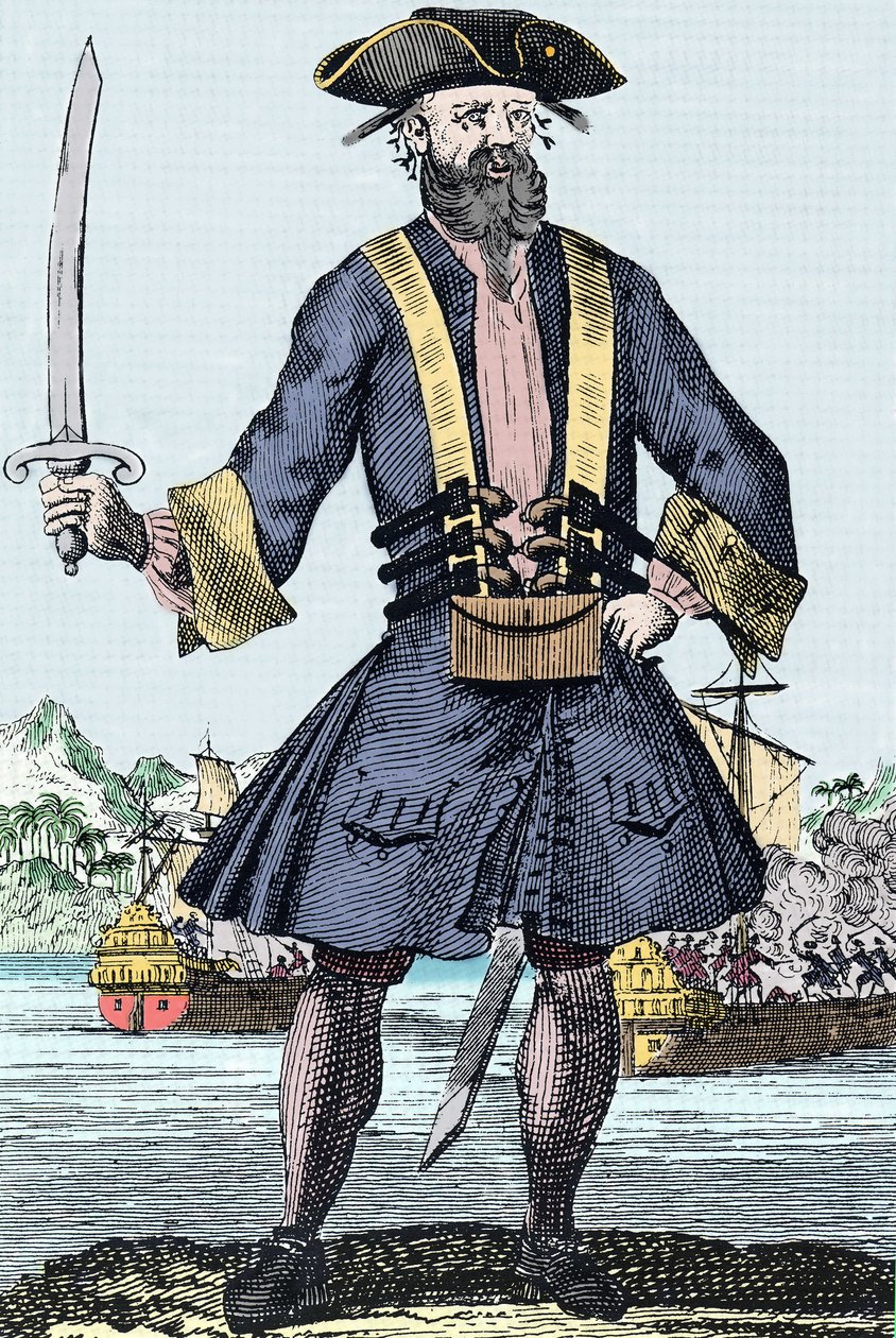 Edward Teach dit Barbenoire kalóz portréja (Feketeszakáll vagy Feketeszakáll alkotó: Unknown artist