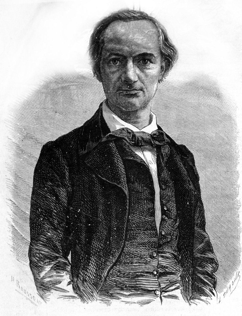 Charles Baudelaire költő portréja (1821-1867) Metszet a XIX. alkotó: Unknown artist