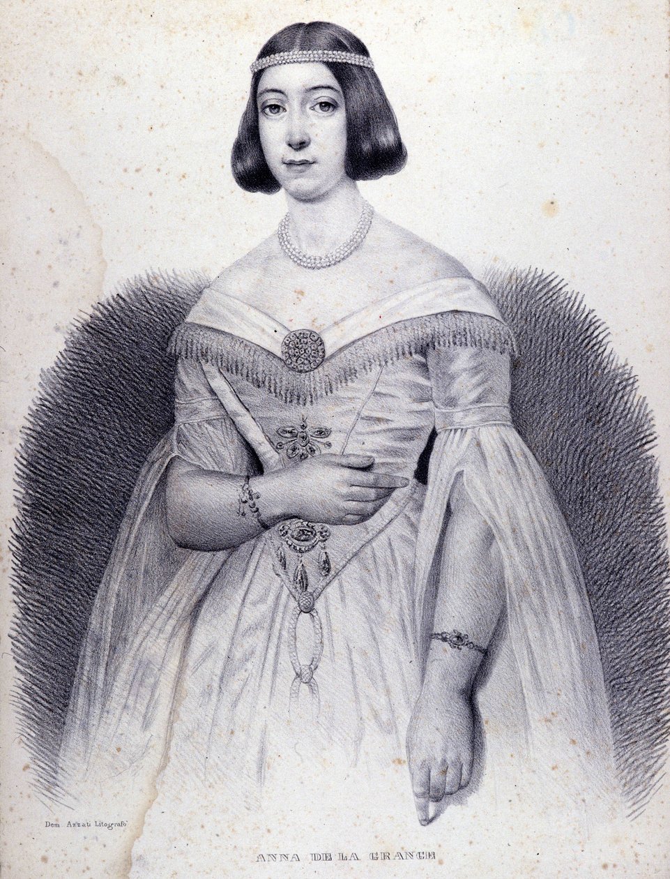 Anna de LA GRANGE (1824-1909) énekesnő portréja. alkotó: Unknown artist